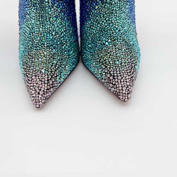 New Christian Louboutin Condora Strass Rainbow Crystal Heeled Ankle Boots EU 36 - Picture 8 of 14